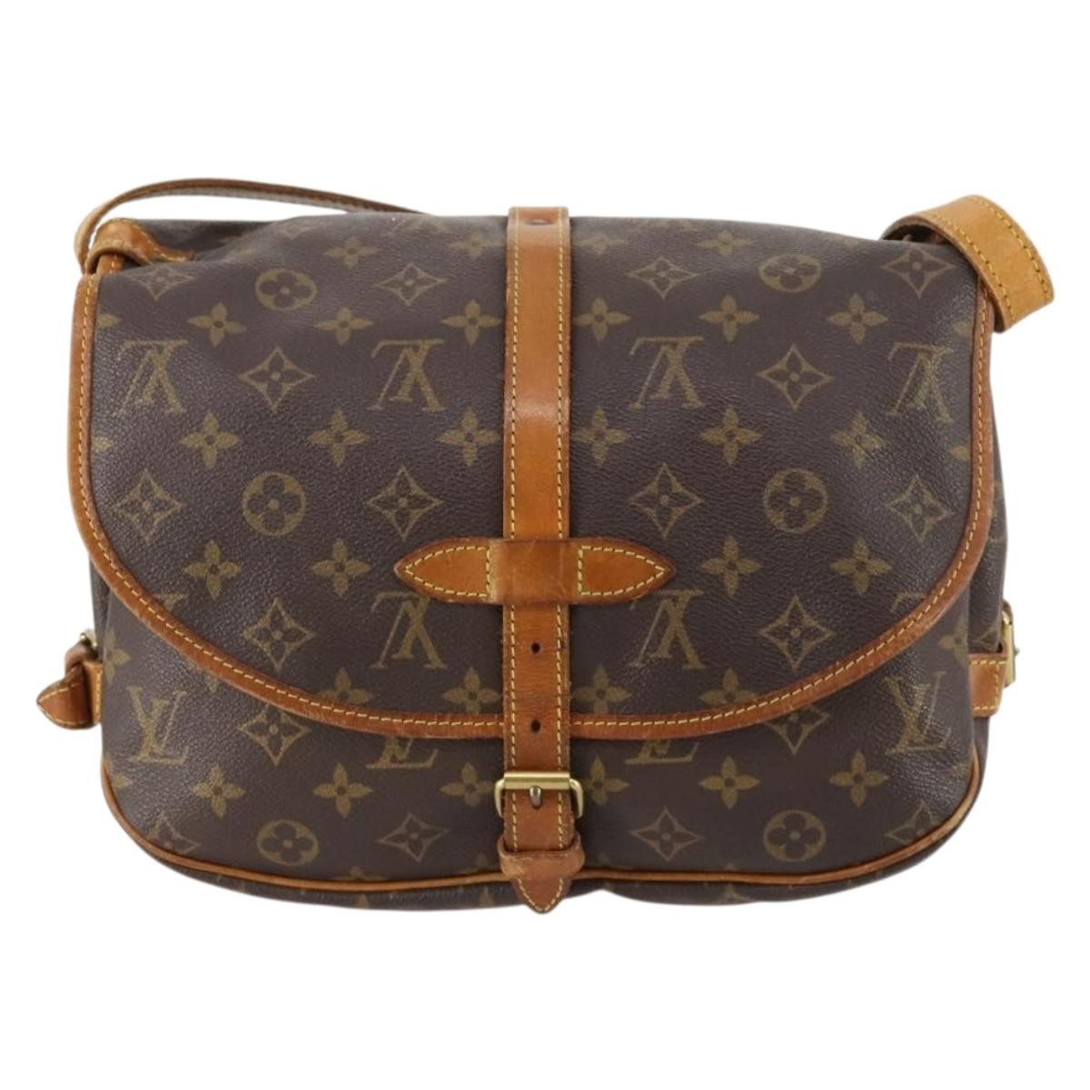 Louis Vuitton Saumur Handbag Brown Canvas Fair condition - Back View