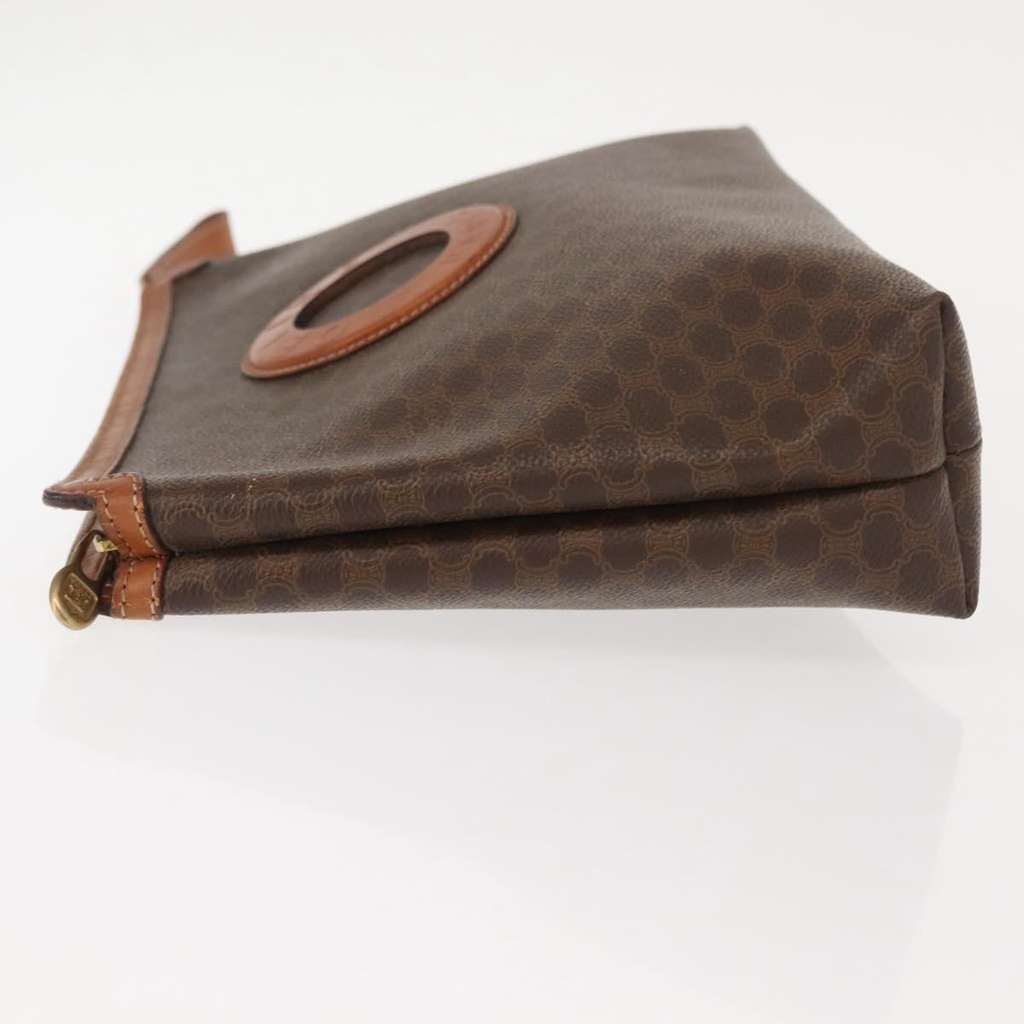 Celine Circle Logo Macadam Pouch Brown Canvas Good condition - Model View