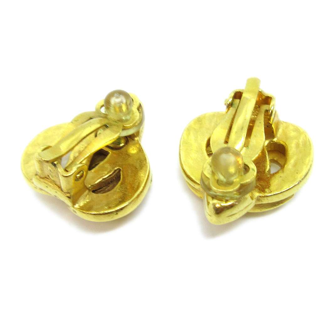 Chanel CC logo heart Gold Good condition - Back View