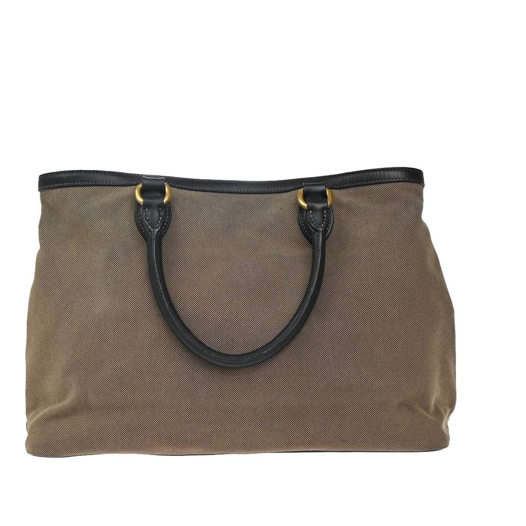 Prada Logo Convertible Tote Brown Canvas Good condition - Back View
