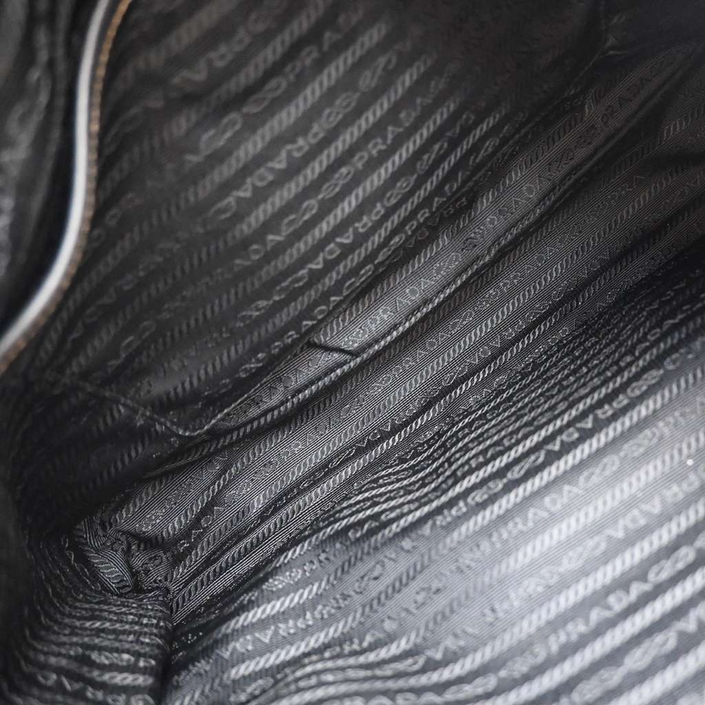 Prada Logo Convertible Tote Brown Canvas Good condition - Box View