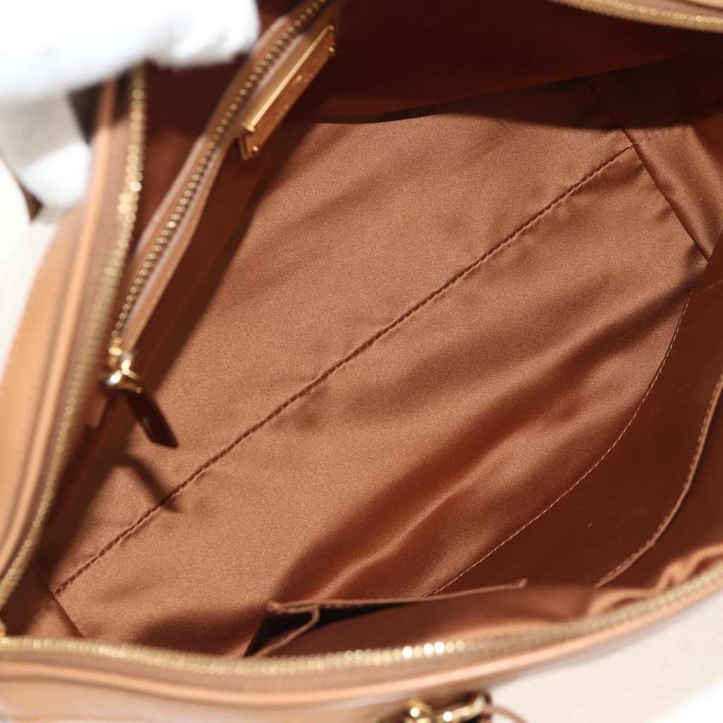 Salvatore Ferragamo Vintage Fiamma Satchel Beige Canvas Good condition - Box View