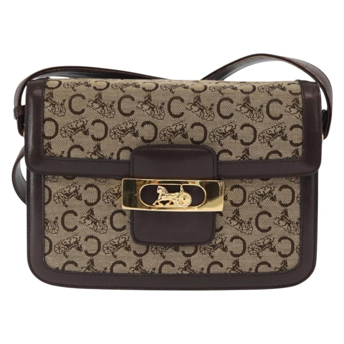 Celine Vintage Horse Carriage C Macadam Shoulder Bag