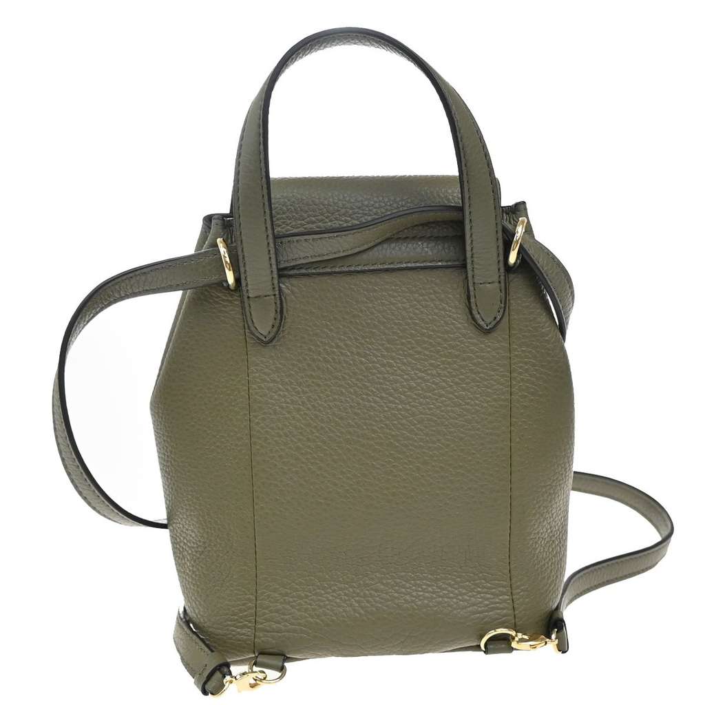 Salvatore Ferragamo Gancini Backpack Khaki Leather Good condition - Back View