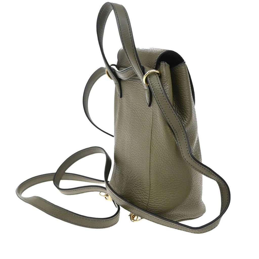 Salvatore Ferragamo Gancini Backpack Khaki Leather Good condition - Model View