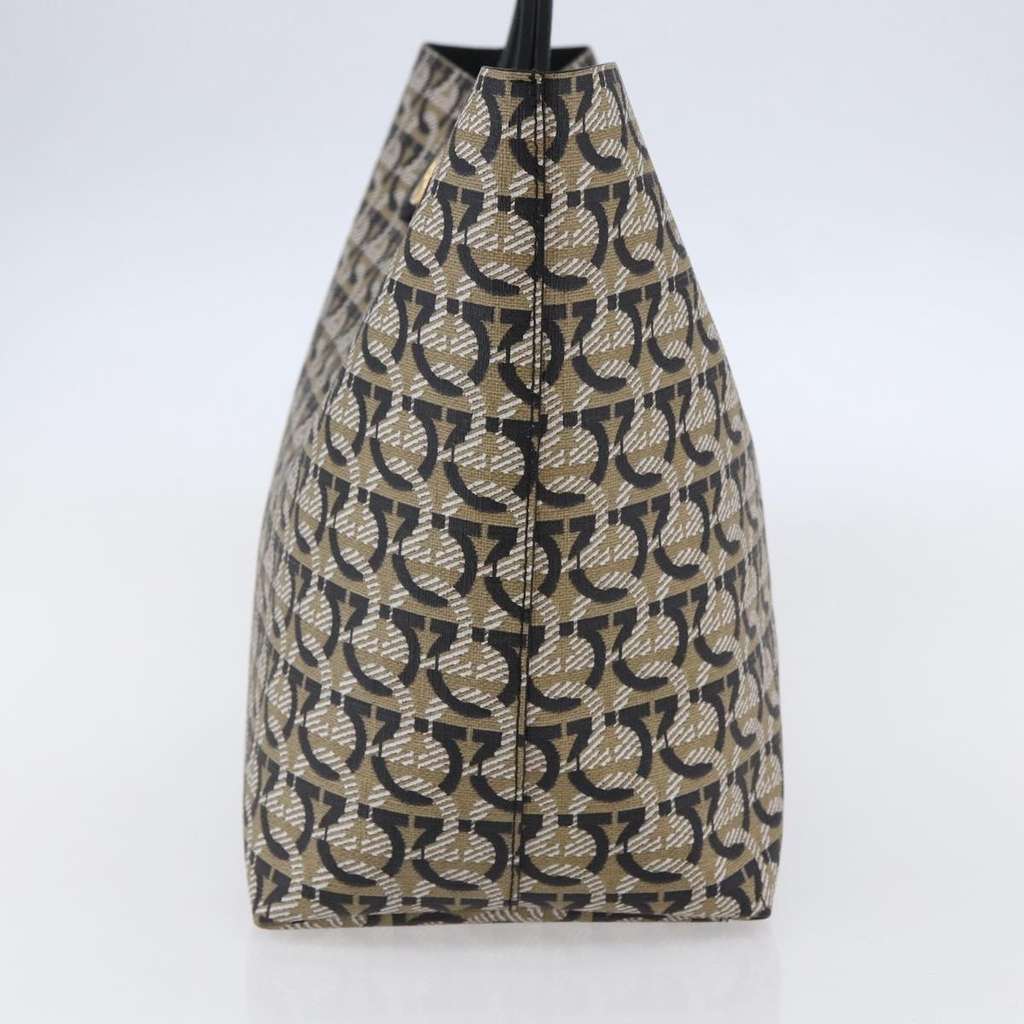 Salvatore Ferragamo Gancini Travel Tote Beige Canvas Good condition - Model View