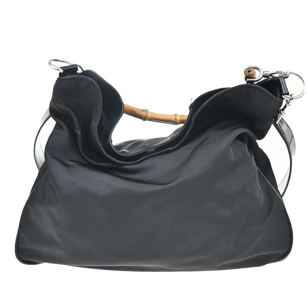 Gucci Vintage Bamboo Handle Open Hobo Black Good condition - Back View