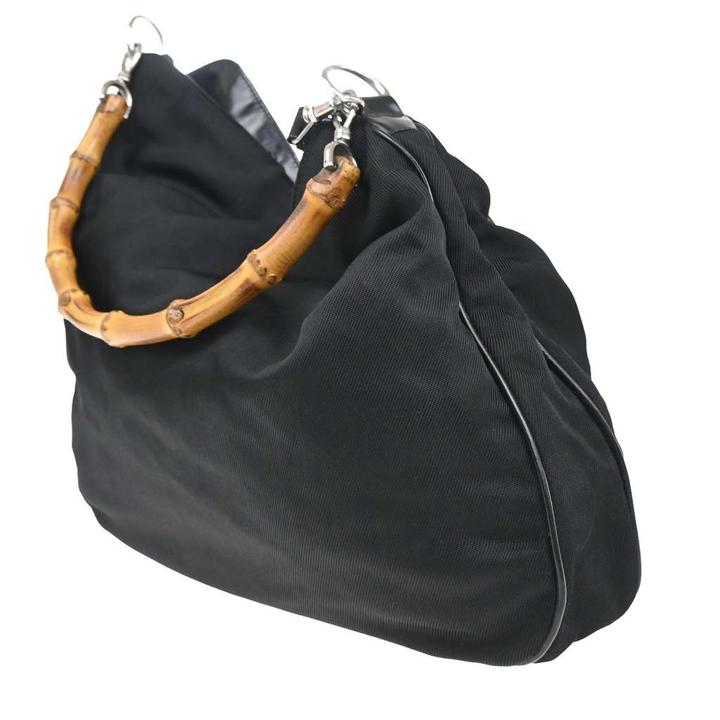 Gucci Vintage Bamboo Handle Open Hobo Black Good condition - Inside View