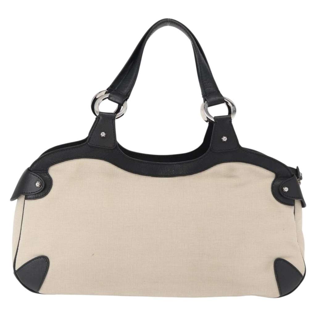 Salvatore Ferragamo Gancini handbag Silver Canvas Good condition - Back View