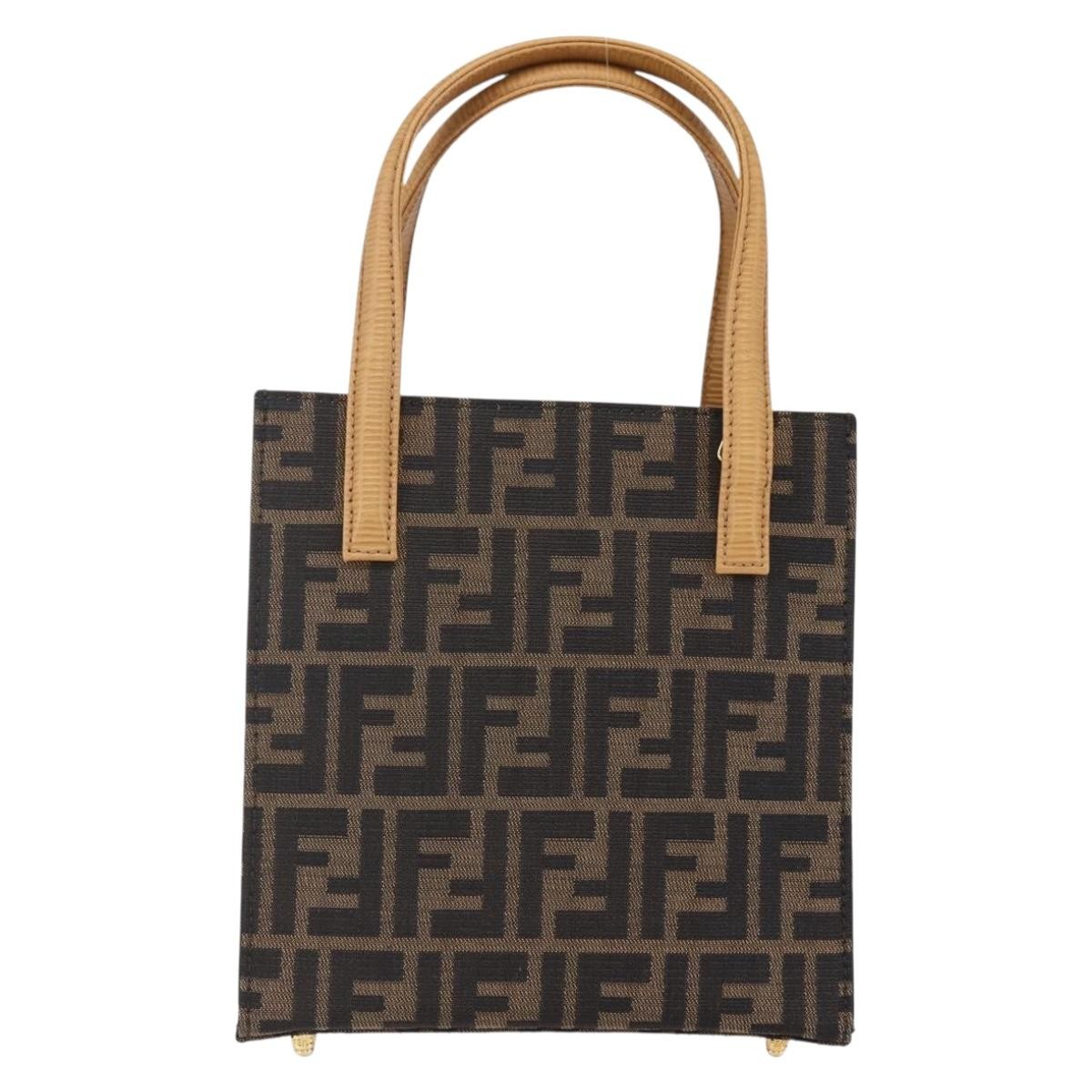 Fendi Vintage Top Handle Bag Brown Canvas Good condition - Back View