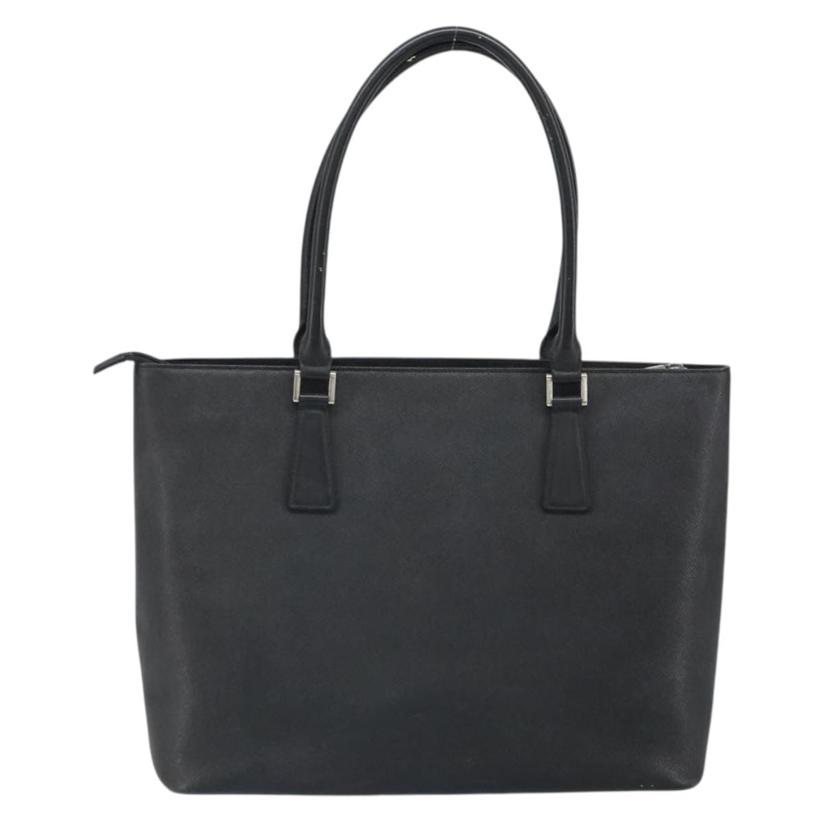 Burberry Vintage tote bag Black Leather Good condition - Back View