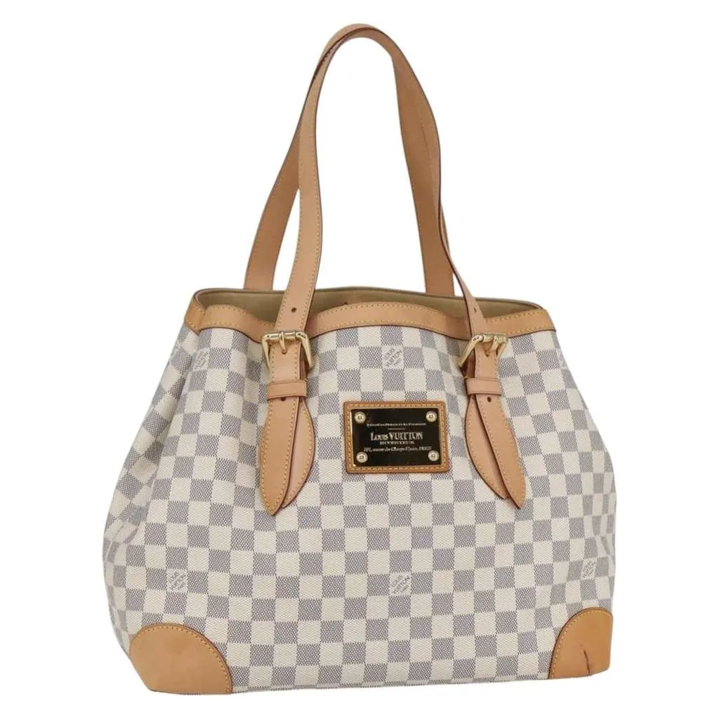 Louis Vuitton Hampstead Handbag White Canvas Good - Front View