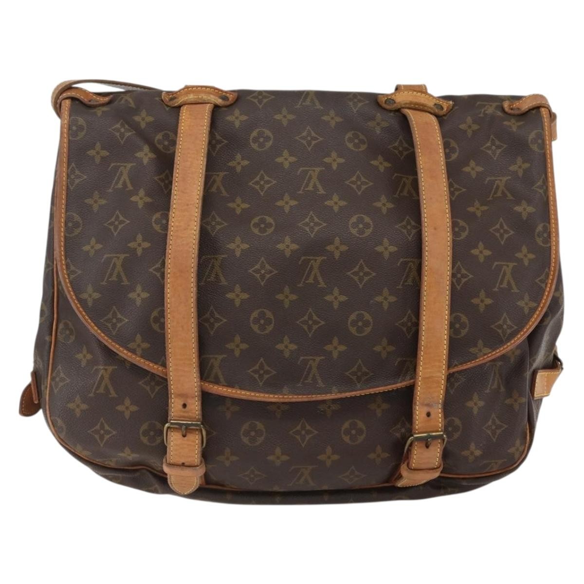 Louis Vuitton Saumur Handbag Brown Canvas Good condition - Back View