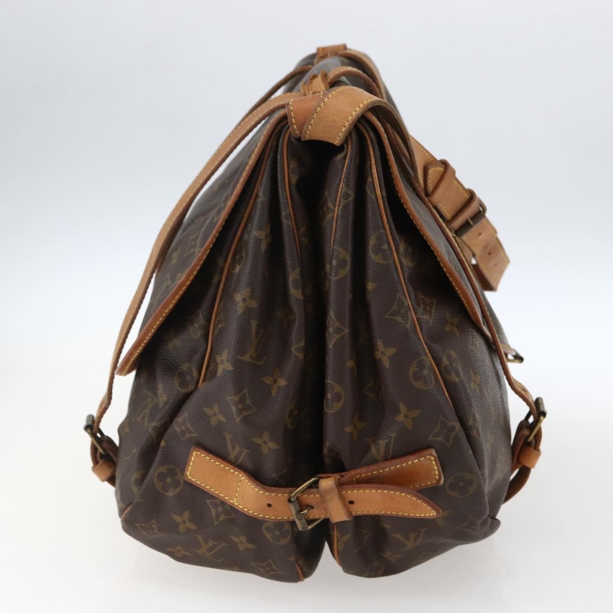Louis Vuitton Saumur Handbag Brown Canvas Good condition - Inside View