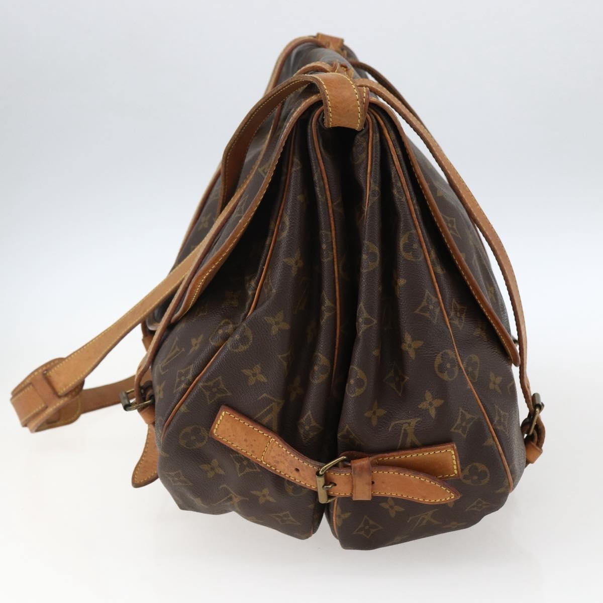 Louis Vuitton Saumur Handbag Brown Canvas Good condition - Model View