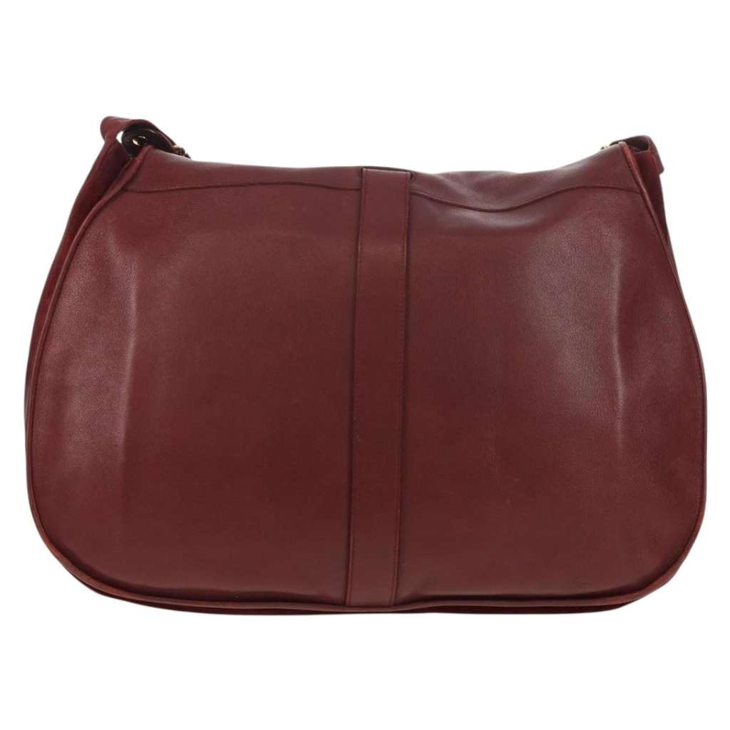 Cartier Must de Cartier Shoulder Bag Burgundy Leather Good condition - Back View