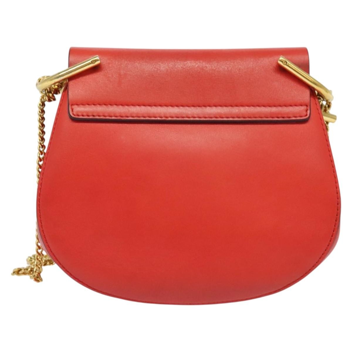 Chloe Drew Crossbody Bag Red Suede Good condition - Back View