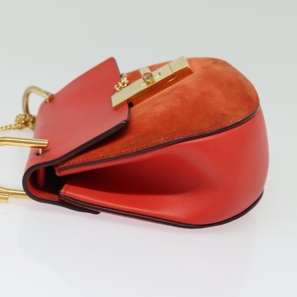 Chloe Drew Crossbody Bag Red Suede Good condition - Inside View
