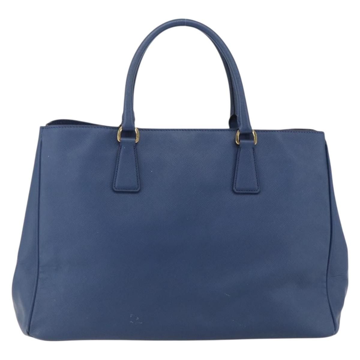 Prada Lux Open Tote Blue Leather Fair condition - Back View