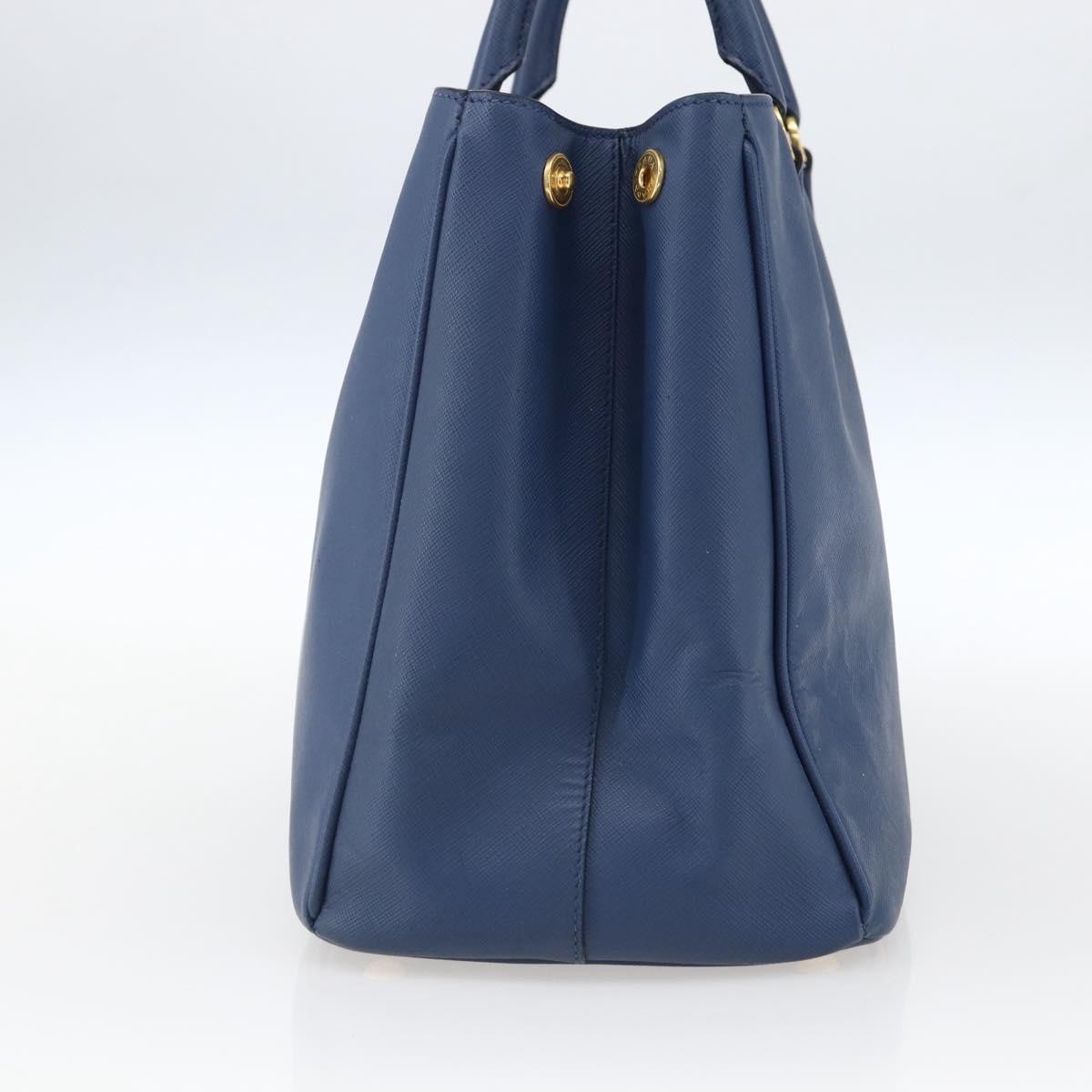 Prada Lux Open Tote Blue Leather Fair condition - Model View