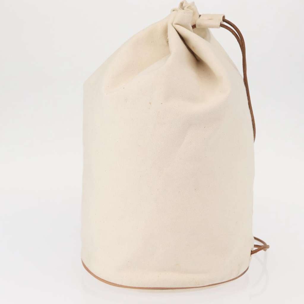 Hermès Polochon Mimile Drawstring Backpal White Canvas Fair condition - Inside View