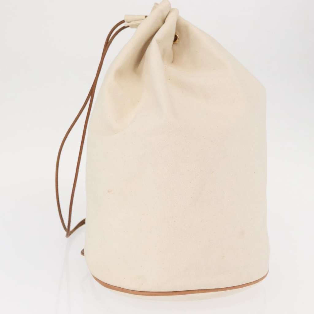Hermès Polochon Mimile Drawstring Backpal White Canvas Fair condition - Model View
