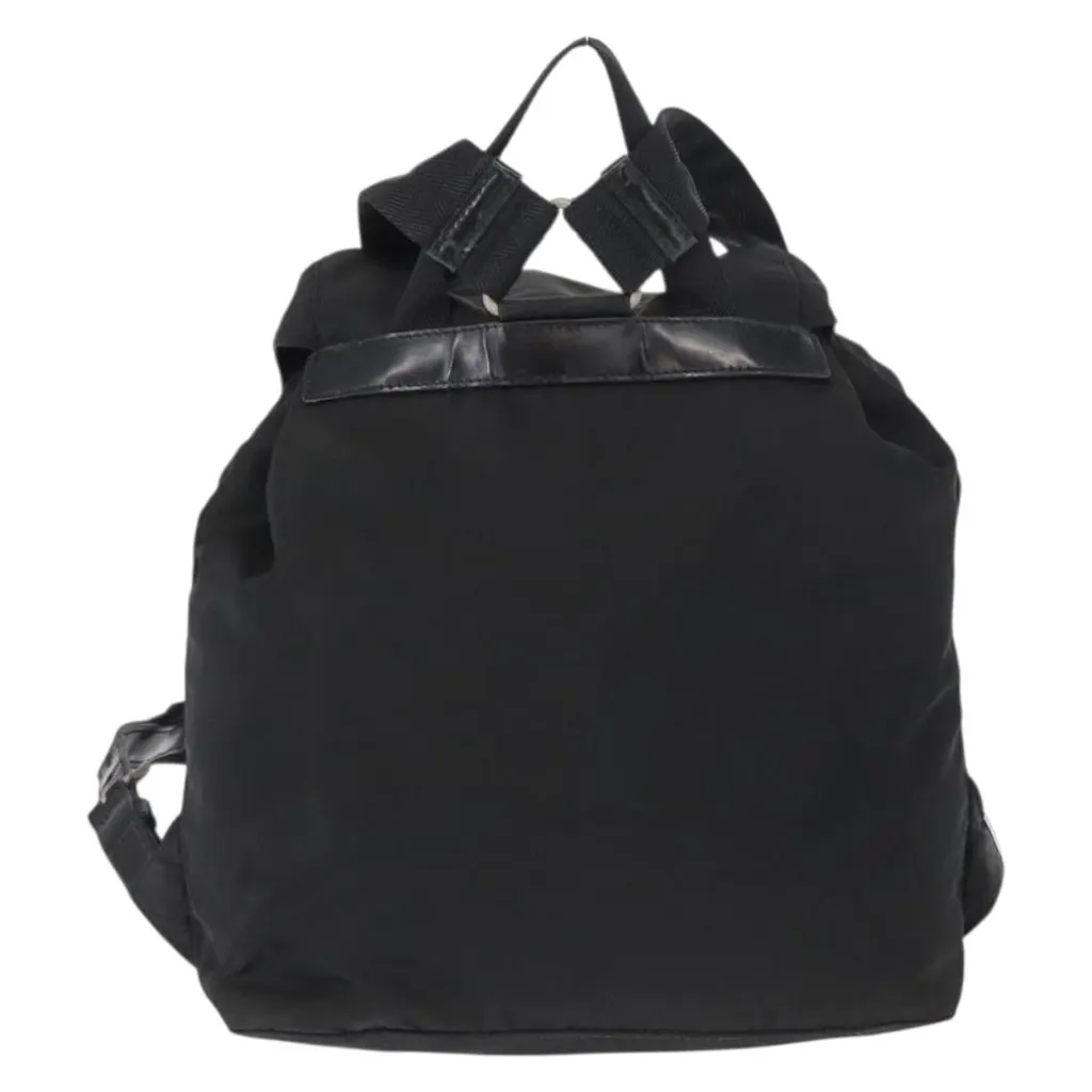 Prada Vela Double Front Pocket Backpack Black Good - Back View