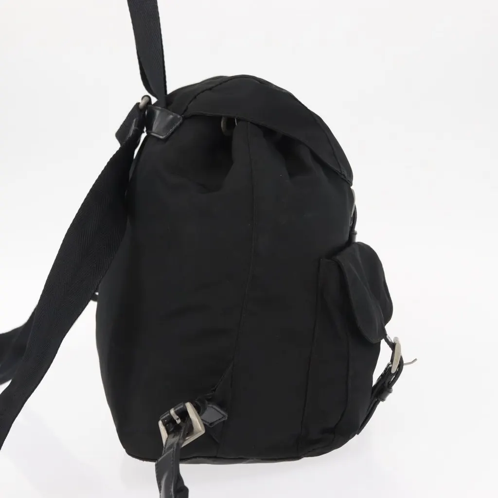 Prada Vela Double Front Pocket Backpack Black Good - Model View