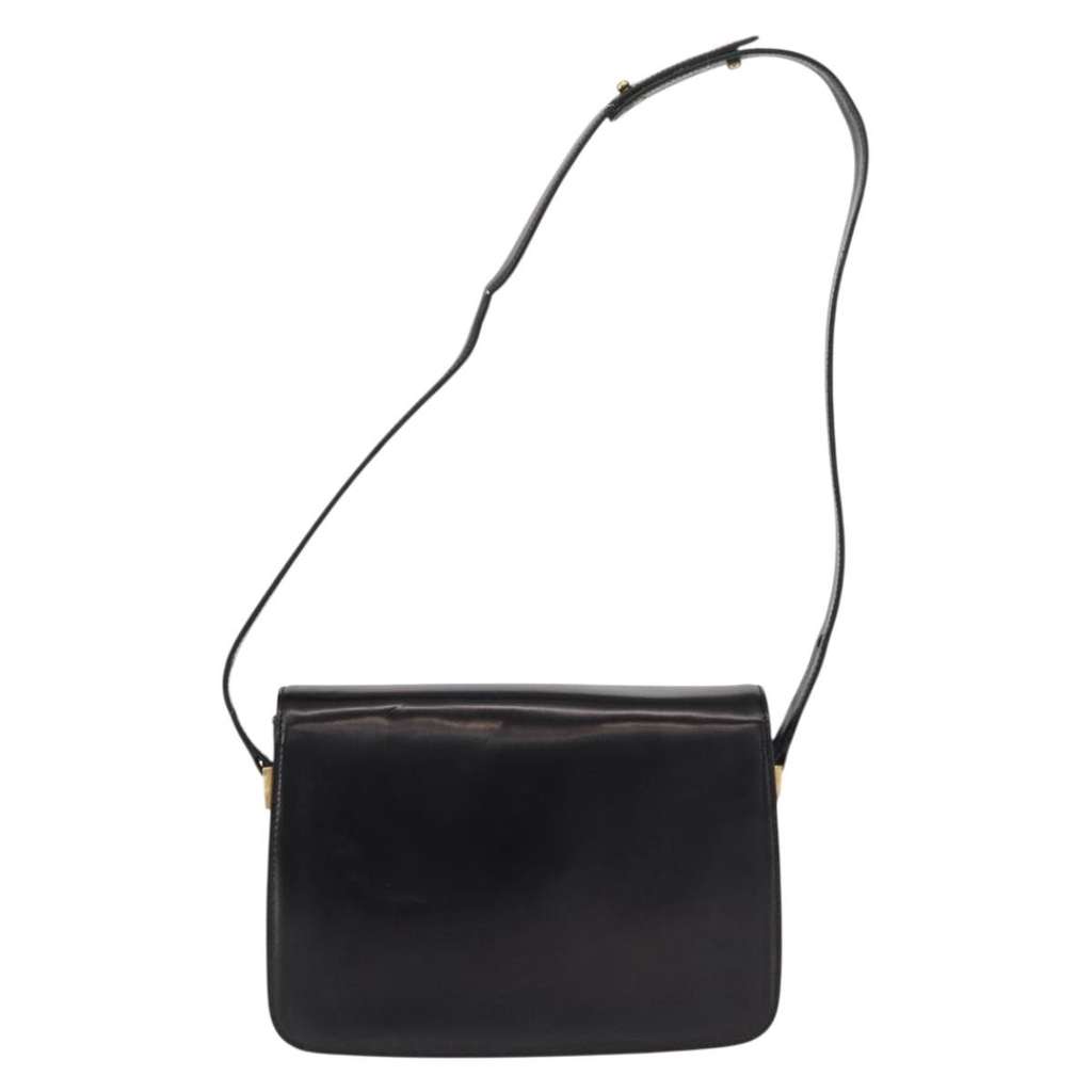 Gucci Vintage Shoulder Bag Black Leather Good condition - Back View