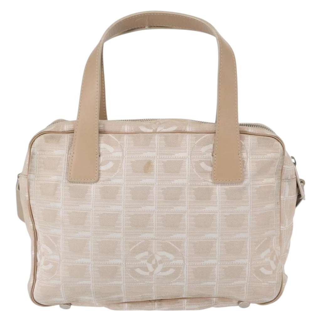Chanel Travel Line Convertible Satchel Beige Canvas Good condition - Back View