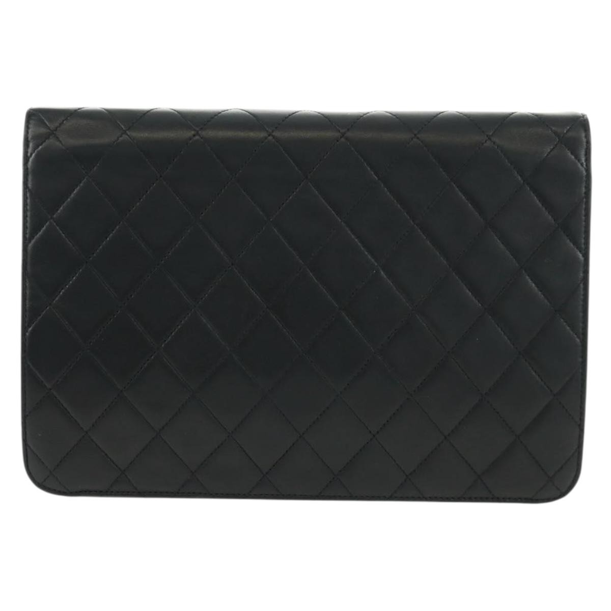 Chanel Vintage Classic Single Flap Bag Black Leather Good condition - Back View