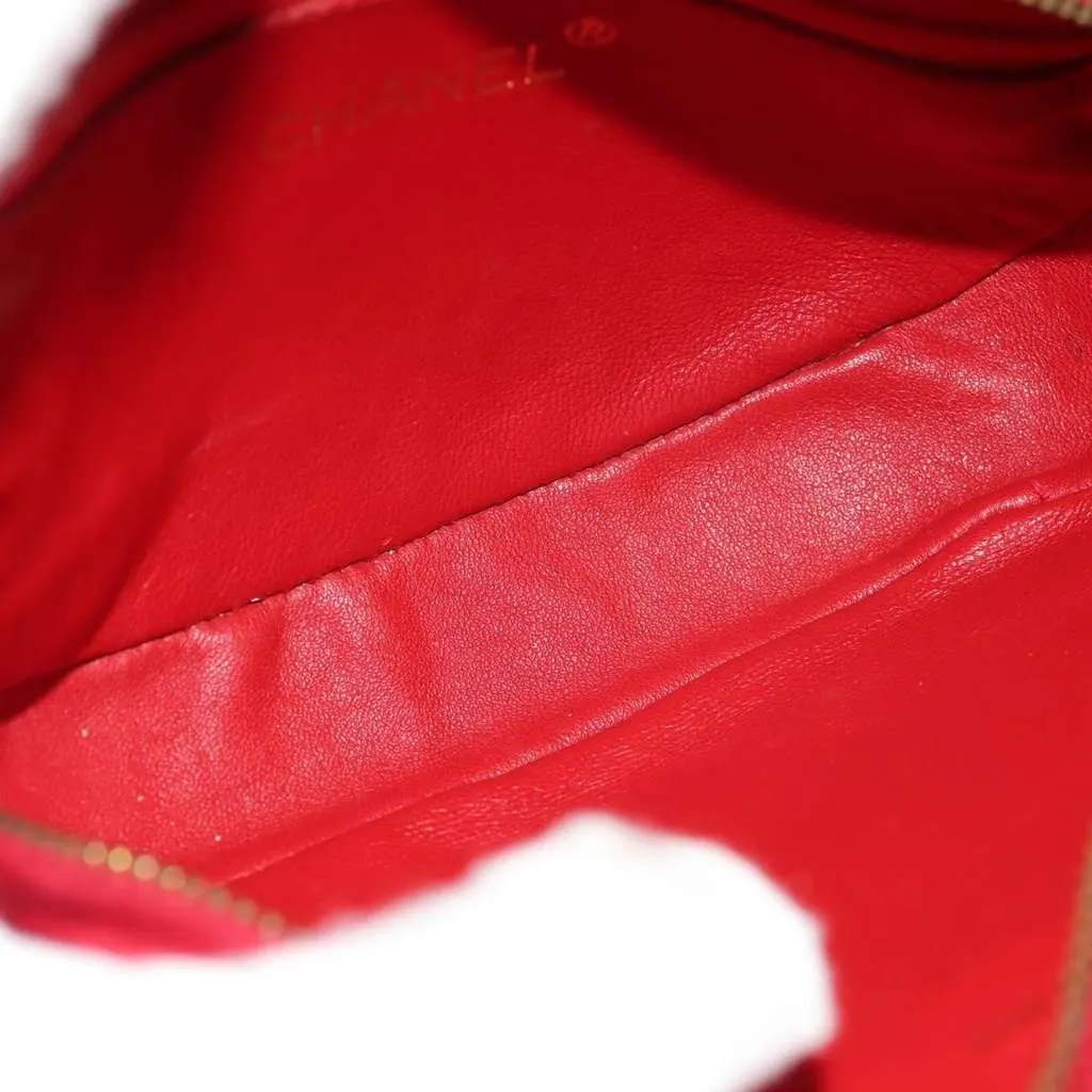Chanel Vintage Oval CC Tassel Crossbody Bag Red Leather Good - Box View