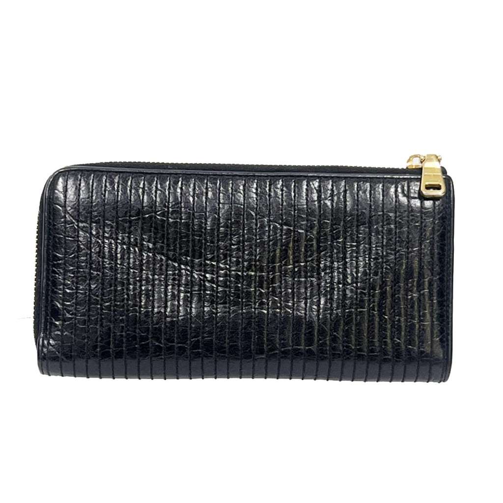 Miu Miu Matelasse Wallet Black Leather Good condition - Back View
