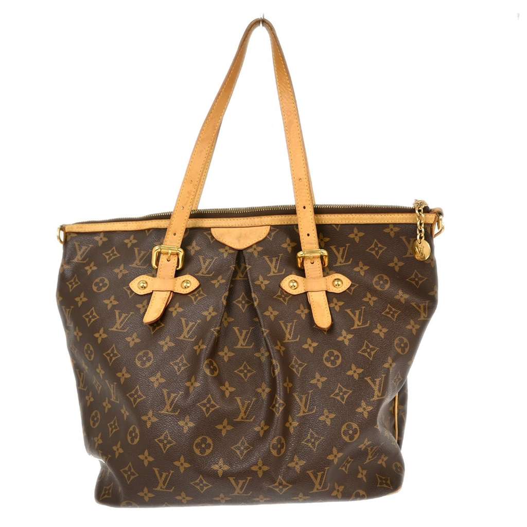 Louis Vuitton Palermo Handbag Brown Canvas Good condition - Back View