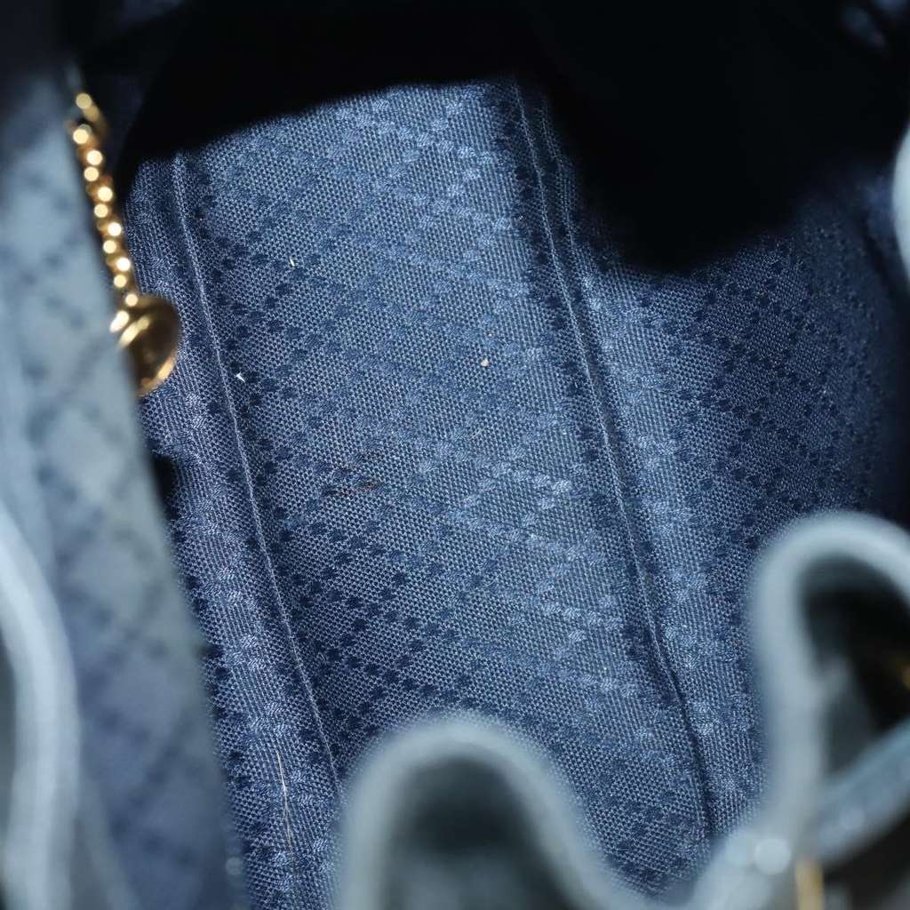 Gucci Vintage Bamboo Backpack Navy Suede Good condition - Box View