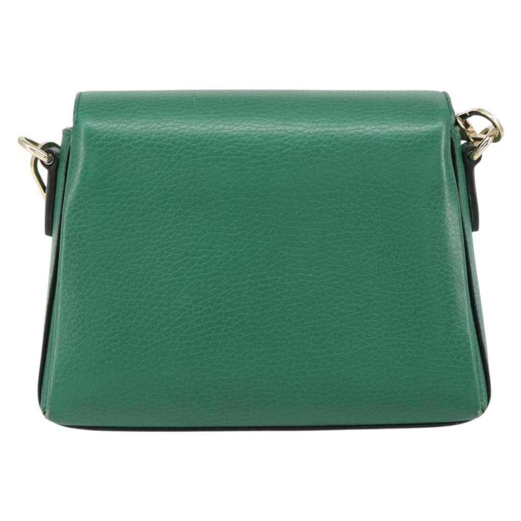 Gucci Interlocking Chain Crossbody Bag Green Leather Good condition - Back View