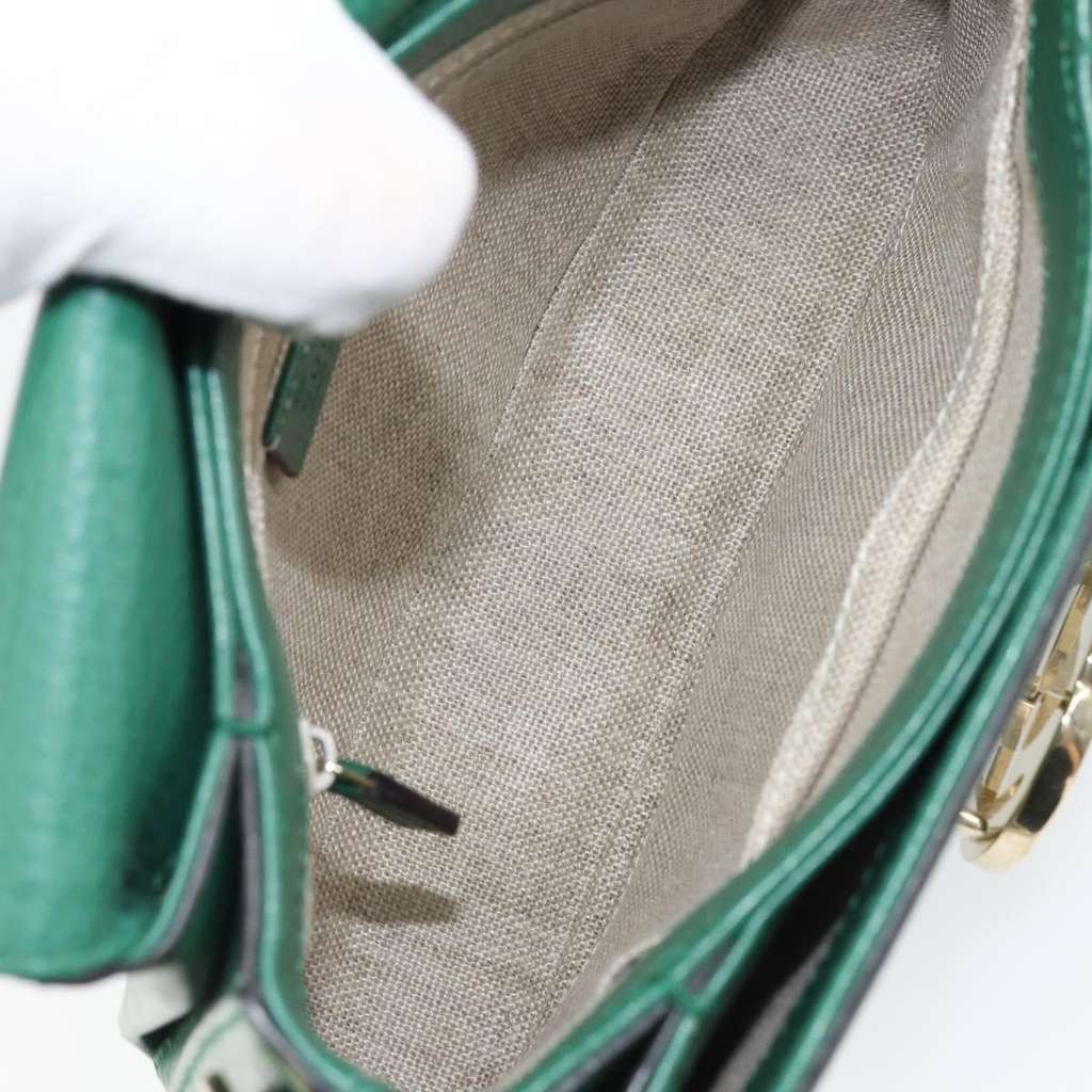 Gucci Interlocking Chain Crossbody Bag Green Leather Good condition - Box View