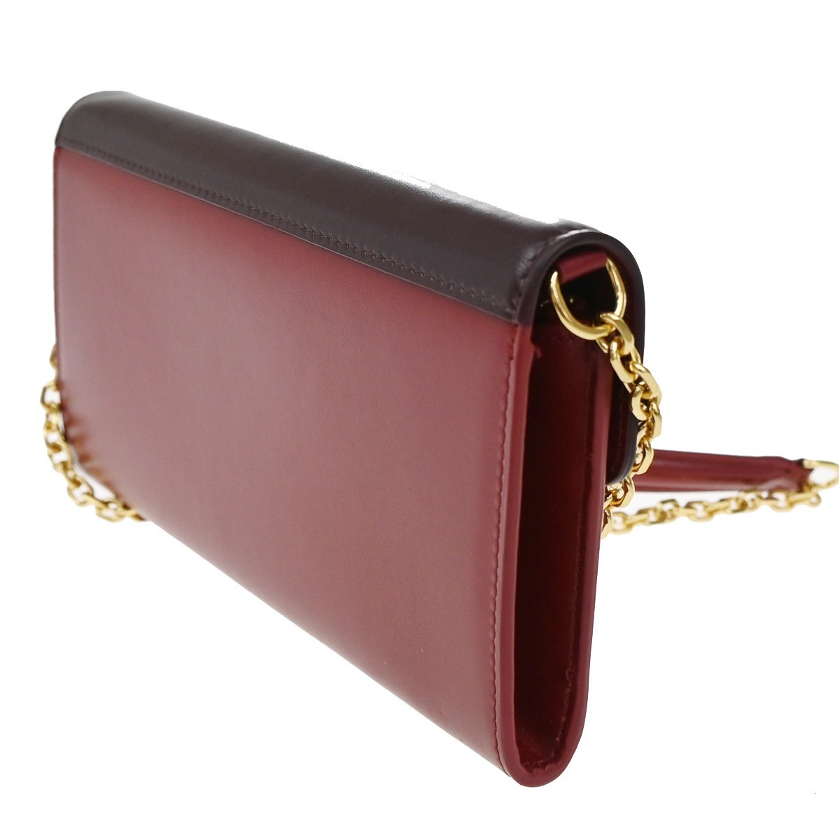 Celine C Wallet on Chain Black Leather Good condition - Model View