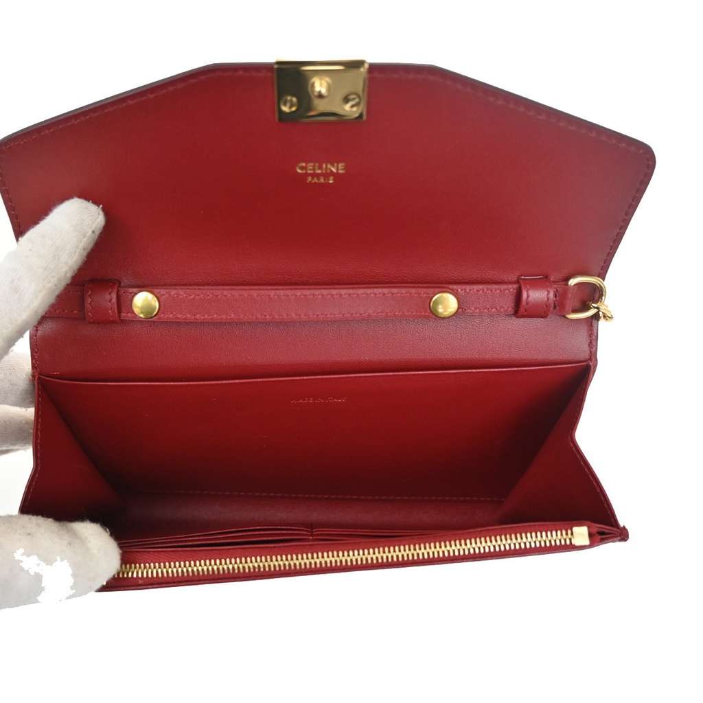 Celine C Wallet on Chain Black Leather Good condition - Box View