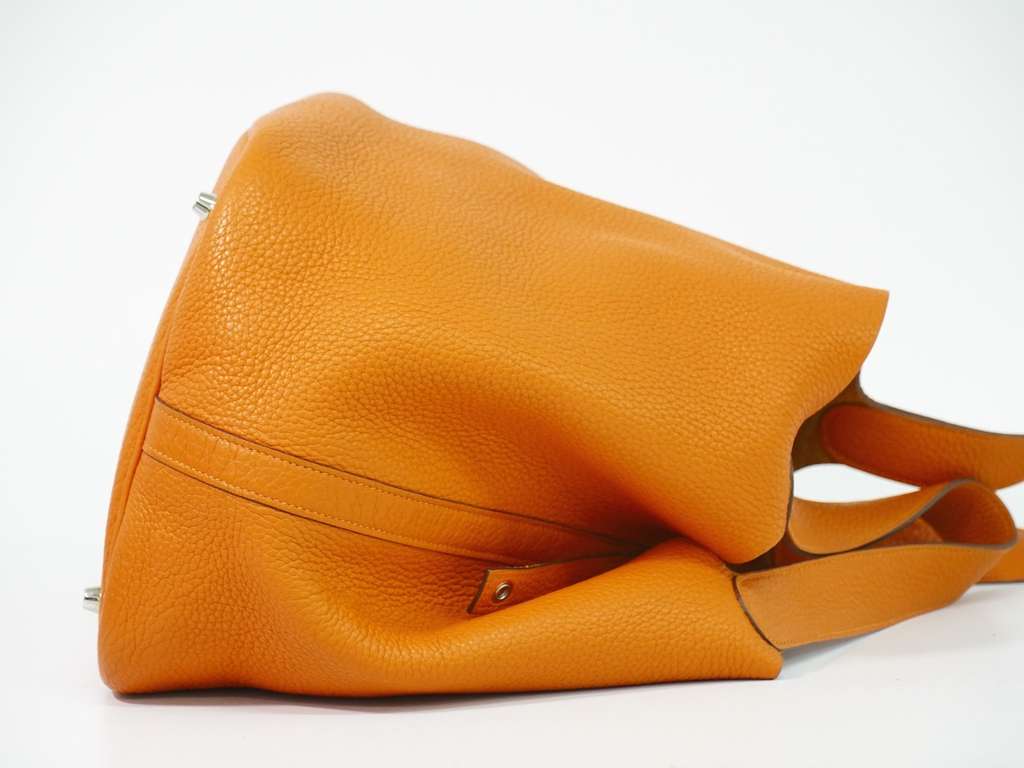 Hermès Picotin Lock Bag Orange Leather Good condition - Inside View