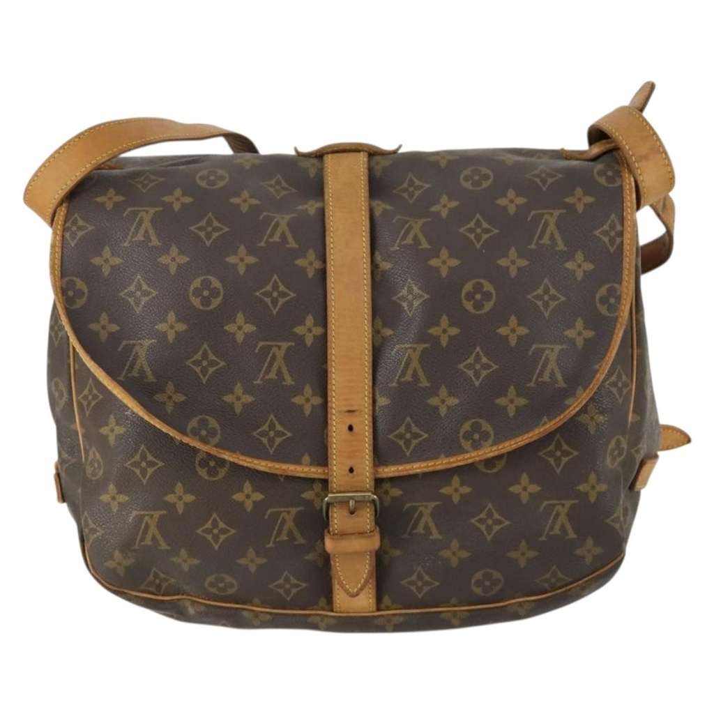 Louis Vuitton Saumur Handbag Brown Canvas Fair condition - Back View