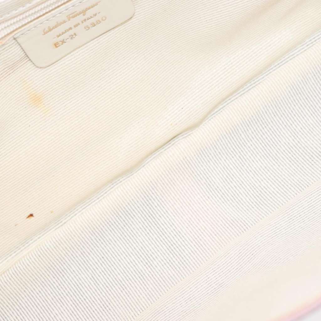 Salvatore Ferragamo Gancini Shoulder Bag Pink Canvas Good condition - Box View