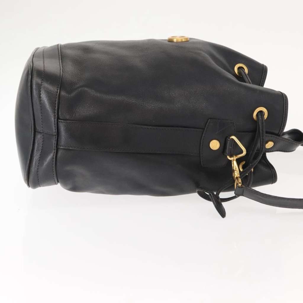 Gucci Vintage Drawstring Shoulder Bag Black Leather Good condition - Inside View