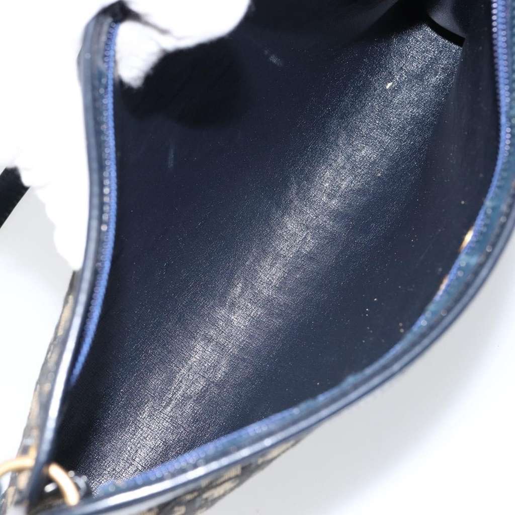 Christian Dior Vintage Trotter Shoulder Bag Navy Canvas Good condition - Box View