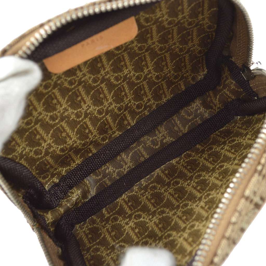 Christian Dior Vintage Trotter Pouch Beige Canvas Good condition - Model View
