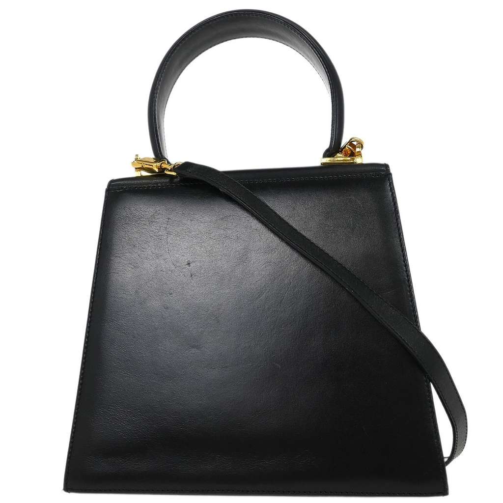 Salvatore Ferragamo Convertible Top Handle Bag Black Leather Good condition - Back View