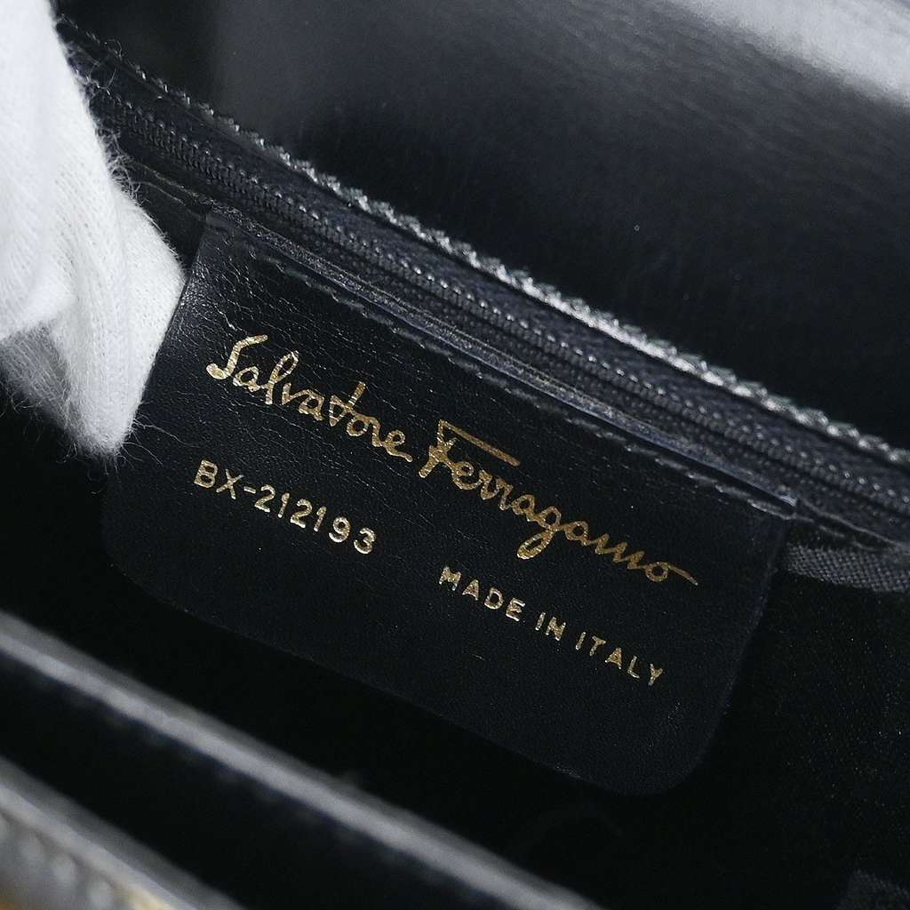 Salvatore Ferragamo Convertible Top Handle Bag Black Leather Good condition - Model View