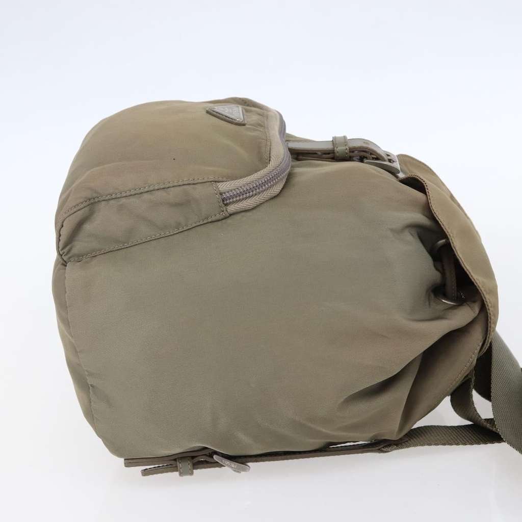 Prada Front Pocket Buckle Backpack Beige Good condition - Model View