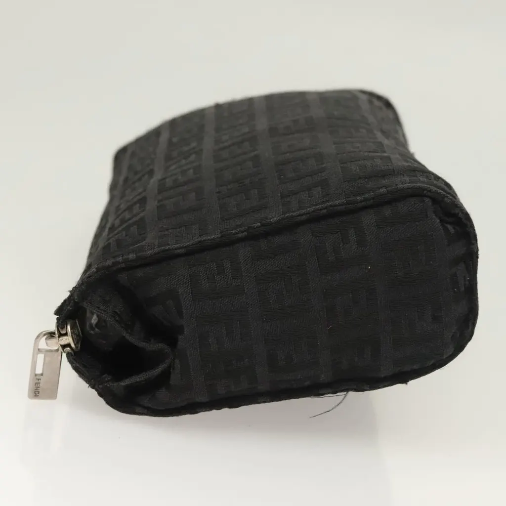 Fendi FF Logo Pouch Black Canvas Good - Inside View