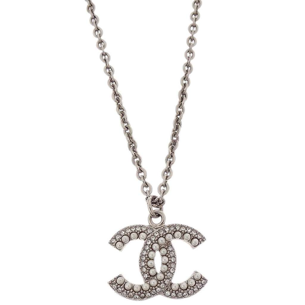 Chanel CC Chain Necklace Silver Good condition - Back View